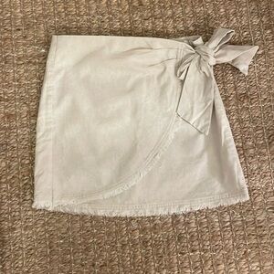 She and Sky Linen Wrap skirt with Tie Small